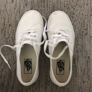 White platform Vans